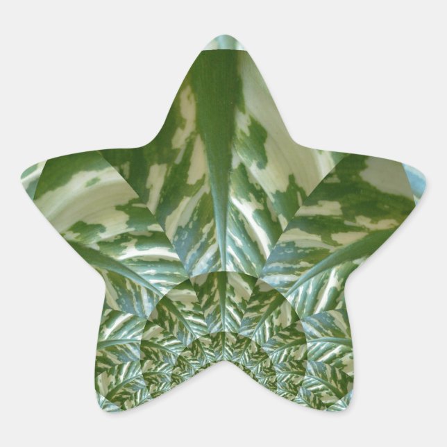 Öko Green Camouflage Kaleidoskop Art Print Design Stern-Aufkleber (Vorderseite)