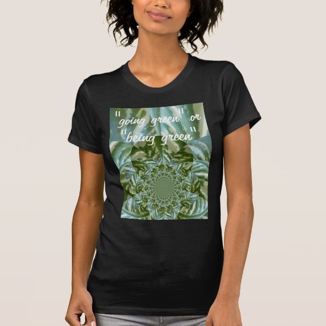 Öko Green Camouflage Kaleidoskop Art Print Design T-Shirt (Vorderseite)