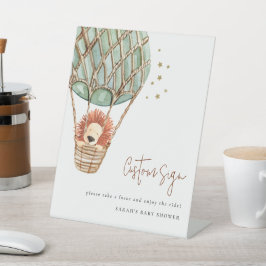 Öko Green Hot Air Ballon Löwe Stars Custom Party Sockelschild