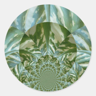 Öko-Grün-Tarn-Kaleidoskop-Kunstposterdesign Runder Aufkleber