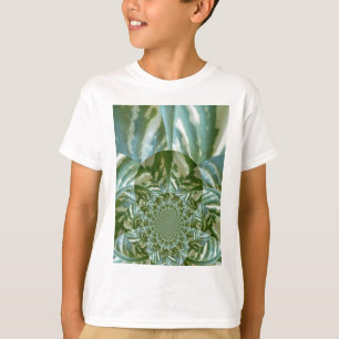 Öko-Grün-Tarnung-Kaleidoskop-Kunst-Druckdesign T-Shirt