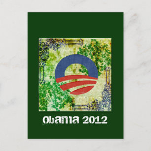 Öko Grunge Obama 2012 Wiederwahl-Design Postkarte
