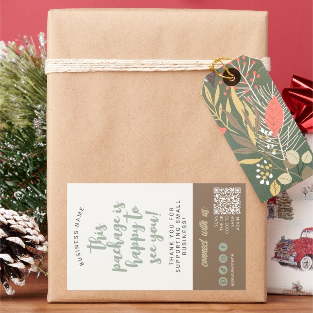 Öko handgefertigte Minimal Natural Sage Green Brow Rechteckiger Aufkleber (Feiertag)