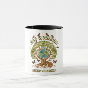 Öko-Krieger Retro-Naturbaum und Tag der Erde Tasse