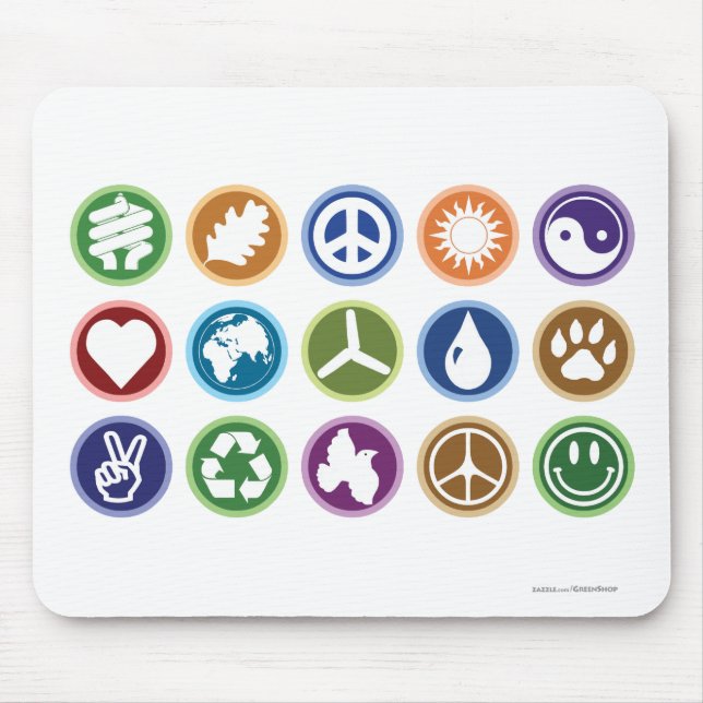 Öko Symbole Mousepad (Vorne)