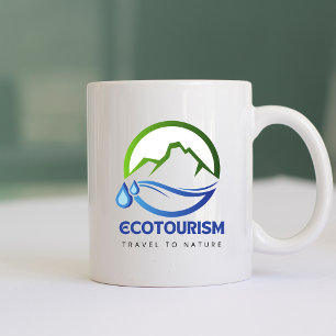 Öko Tourism Travel to Nature Mountain Water Logo Kaffeetasse