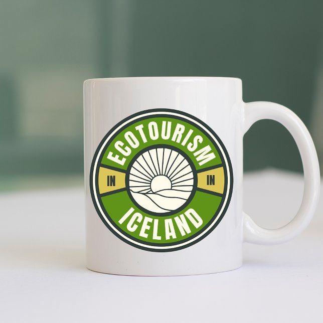 Öko-Tourismus Nordisches isländisches Logo für Lan Kaffeetasse (Von Creator hochgeladen)