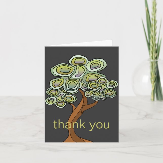 Öko Tree Vielen Dank Notecard Dankeskarte (Vorderseite)