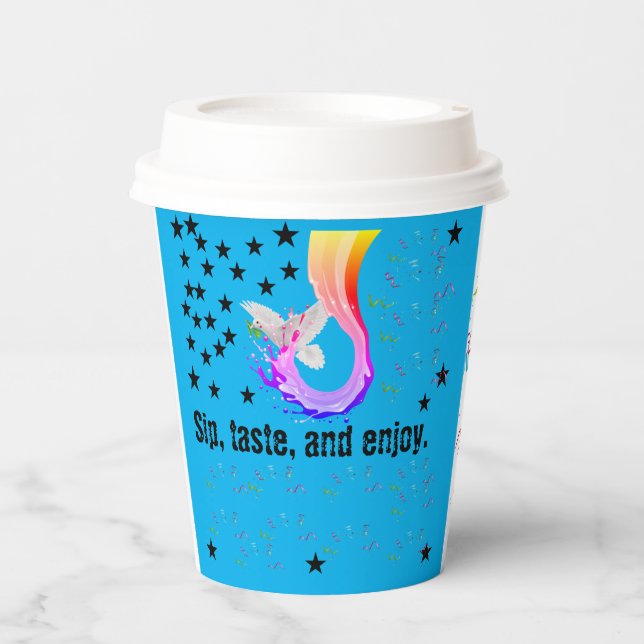 Öko wiederverwendbarer Papierbecher mit Lid-Perfec (Vorderseite)