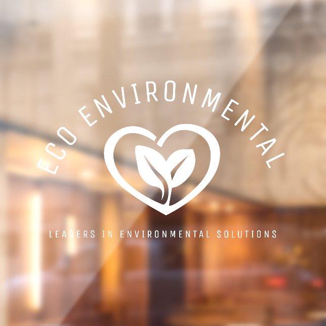 Öko zwei Blätter Herzlogogeschäft Fensteraufkleber (Blatt 2)