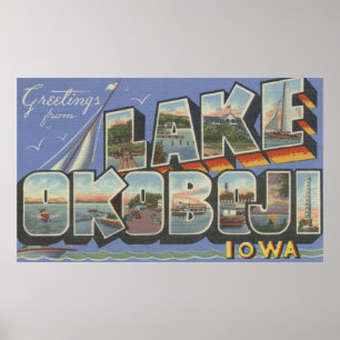 Okoboji-See, Iowa - Große Buchstabenszenen Poster