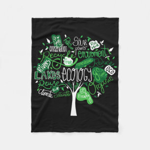Ökologie Tree Earth Day Niedliche Natur Lover Envi Fleecedecke