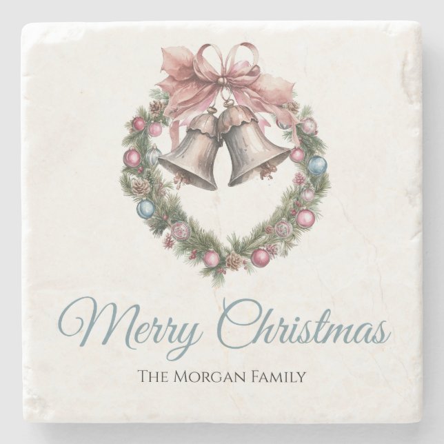 Ökologiefolien und rosafarbener Ribbon Steinuntersetzer (Vorderseite)