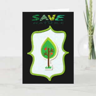 Ökologisch freundliches Immergrün-Design-T-Shirt Karte