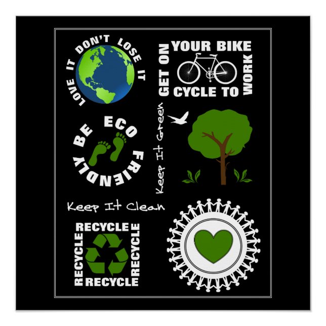 Ökologisch Go Green Rett Planet Earth Themed Poster (Vorderseite)