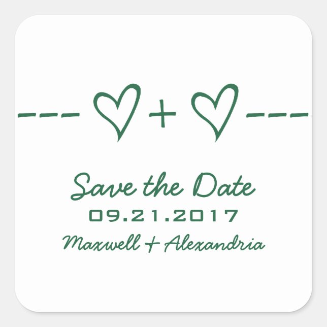 Ökologische Herzäquivalenz Save the Date Aufkleber (Vorderseite)