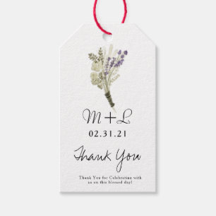 Ökologische Hochzeitshand Wasserfarbe Lavendel Geschenkanhänger