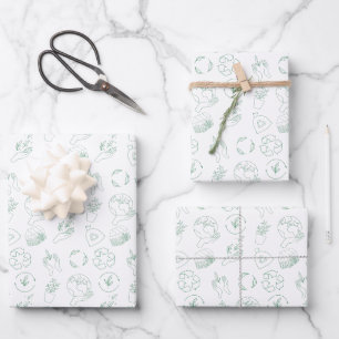 Ökologische Papierblätter Geschenkpapier Set