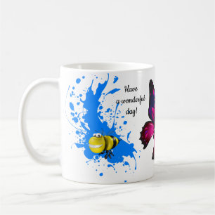 Ökologisches Design mit Schmetterlingen und Honigb Kaffeetasse