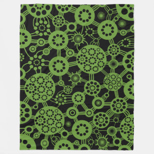 Ökosystem - Avocado Green auf schwarz Fleecedecke