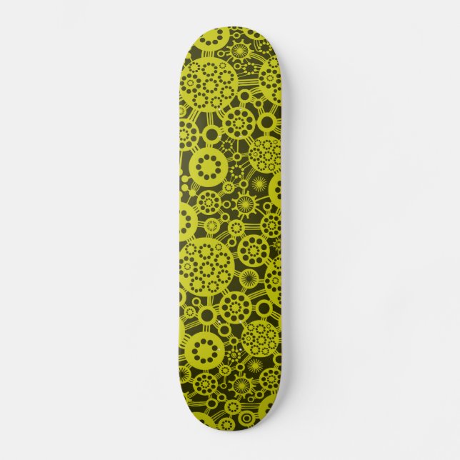 Ökosystem - Bananen auf dunklem Olivenöl Skateboard (Vorderseite)