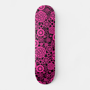 Ökosystem - Heiß rosa auf schwarz Skateboard