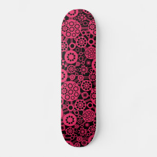 Ökosystem - Neon Red auf Black Skateboard
