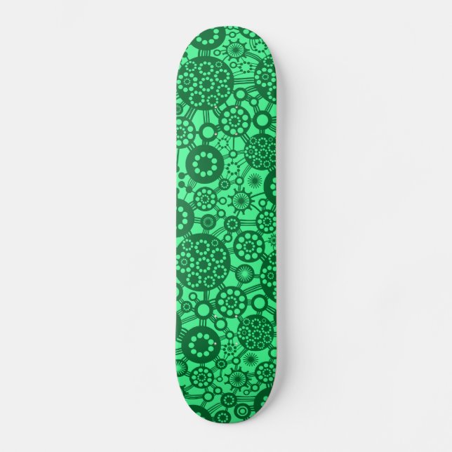 Ökosystem - Waldgrün auf grüner Münze Skateboard (Vorderseite)