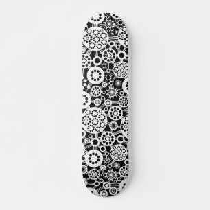 Ökosystem - Weiß auf Schwarz Skateboard