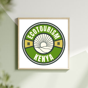 Ökotourismus Kenia Afrika Green Slow Travel Logo Poster