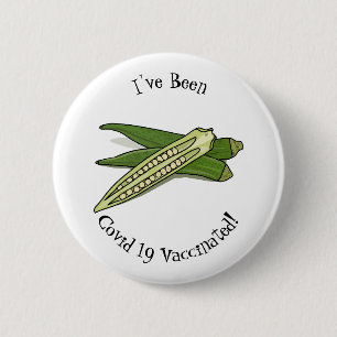 Okra-Cartoon-Abbildung Button