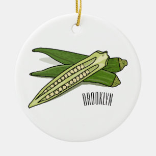 Okra-Cartoon-Abbildung Keramik Ornament