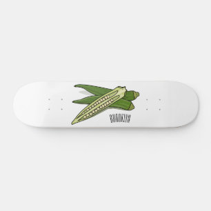 Okra-Cartoon-Abbildung Skateboard