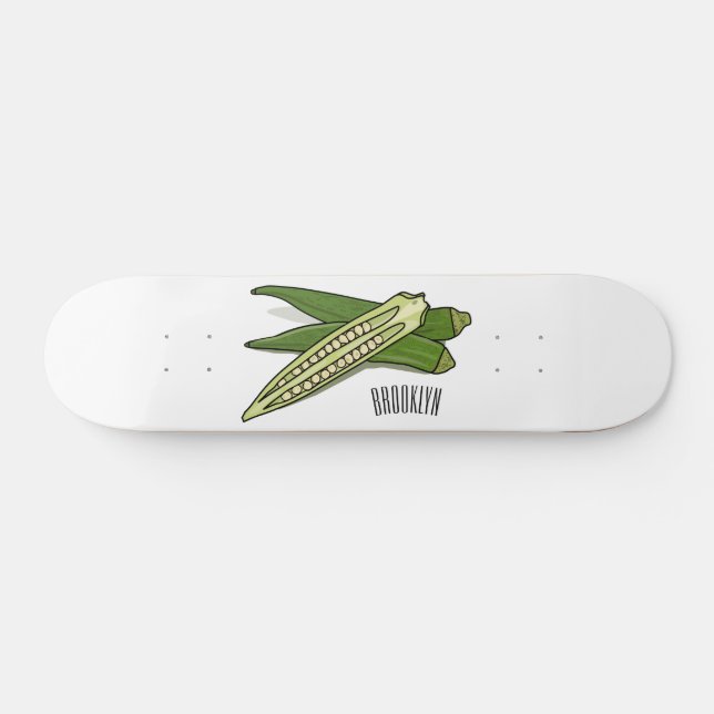 Okra-Cartoon-Abbildung Skateboard (Horizontal)