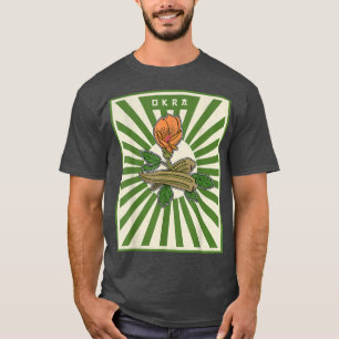 Okra Gemüsesorten Marshmallow Vegan Vegetarisches T-Shirt