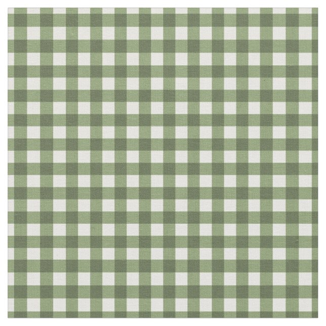 Okra Green Checked Gingham für Zuhause Canning Lid Stoff (Nahaufnahme)