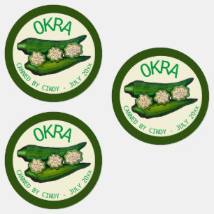 Okra Pods Veggie Gemüse Gumbo Dosen von Etiketten