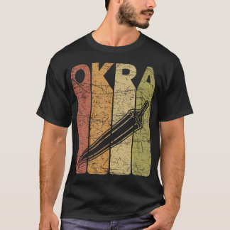Okra Vintage Okra Gemüse Bauer Retro Okra T-Shirt