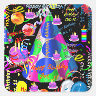Oktober, 11 Kindergeburtstag Stickers