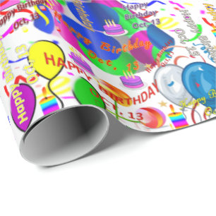 Oktober, 13 Geburtstag Geschenkpapier