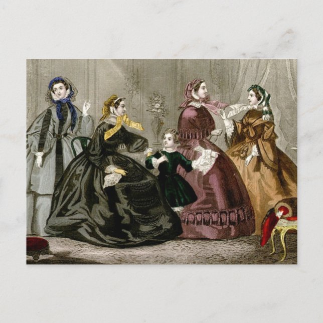 Oktober 1859 Fashions Postkarte (Vorderseite)