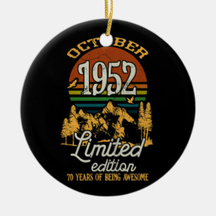 Oktober 1952 Sonnenuntergang 70 Jahre alt 70. Gebu Keramik Ornament