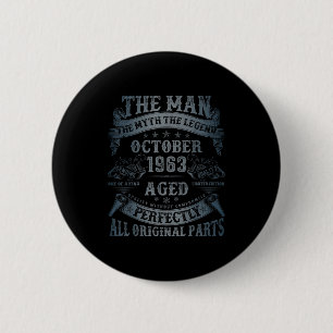 Oktober 1963 62 Geburtstag für Männer 62. Geburtst Button