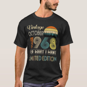 Oktober 1968 Vintag 54 Jahre alt Geburtstag T-Shirt