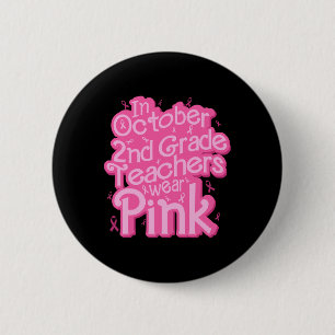 Oktober 2002 Lehrer tragen rosa Brustkrebs Button