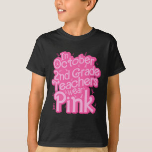 Oktober 2002 Lehrer tragen rosa Brustkrebs T-Shirt