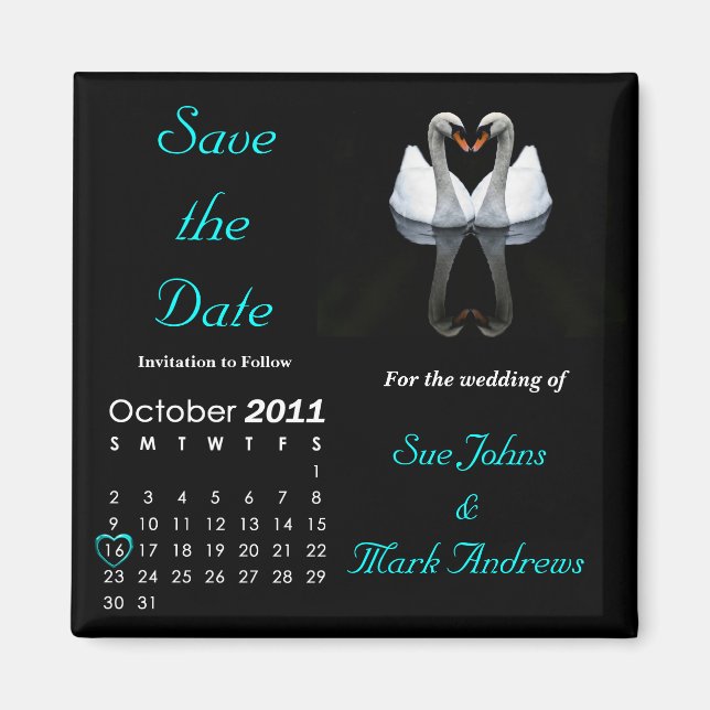 Oktober 2011 Save the Date, Hochzeitsankündigung Magnet (Vorne)