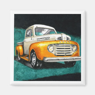 Oktober 2018 Tag 16 - Klassischer Lkw der 50er Jah Magnet