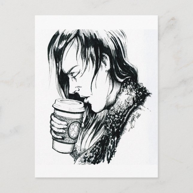 Oktober 2018 Tag 1 - Ein Kaffee-Cup Postkarte (Vorderseite)