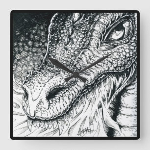 Oktober 2018 Tag 3 - Drachenbruch Quadratische Wanduhr